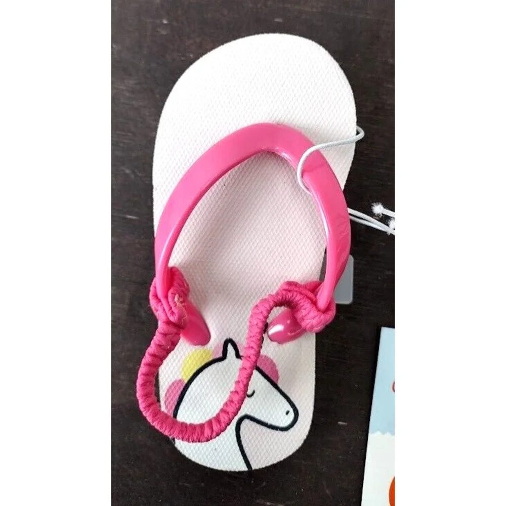Cat Jack Toddler Kids Unicorn‎ Flip Flops Sandals Pink Size S 5/6